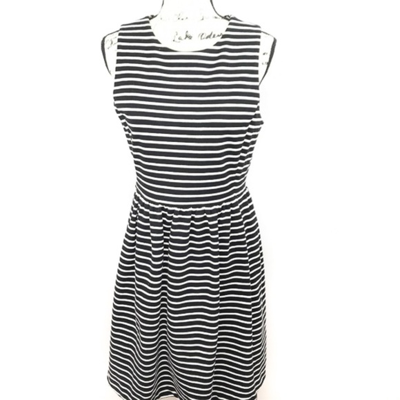 J. Crew Dresses & Skirts - J. Crew Black and White Striped Sleeveless Dress M